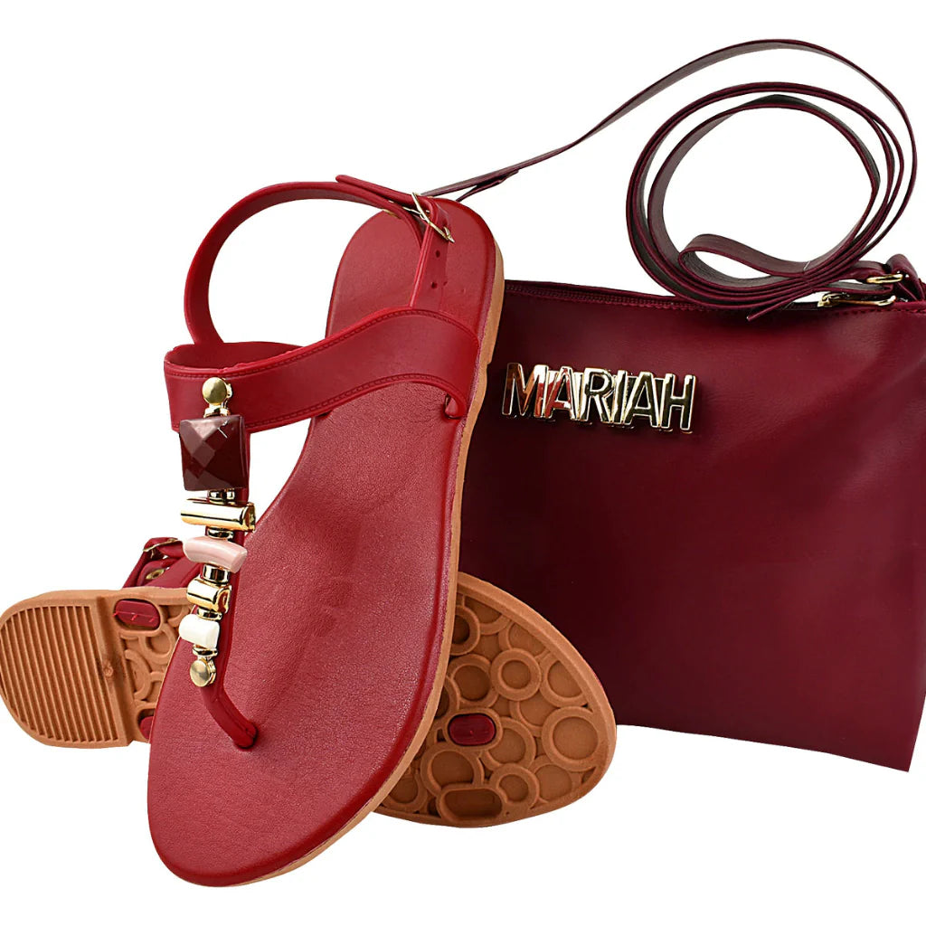 Kit Feminino Sandália + Bolsa Preto, Caramelo, Verde, Vermelho, Rosa