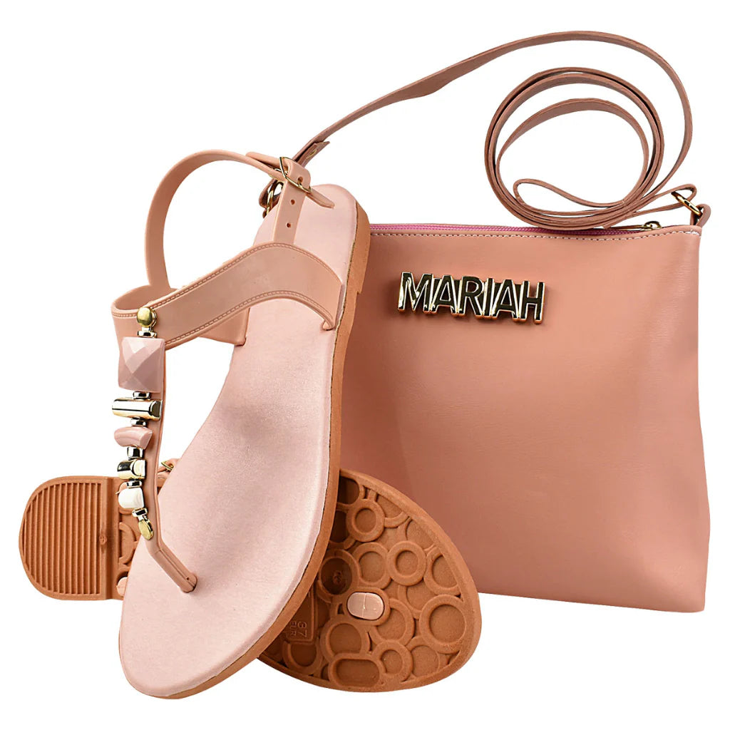 Kit Feminino Sandália + Bolsa Preto, Caramelo, Verde, Vermelho, Rosa