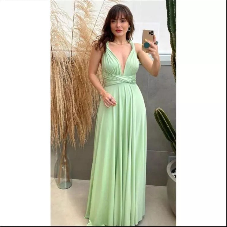 vestido Longo Várias Formas Infinity Multiformas Multiuso Festas Casamento Madrinhas Formatura