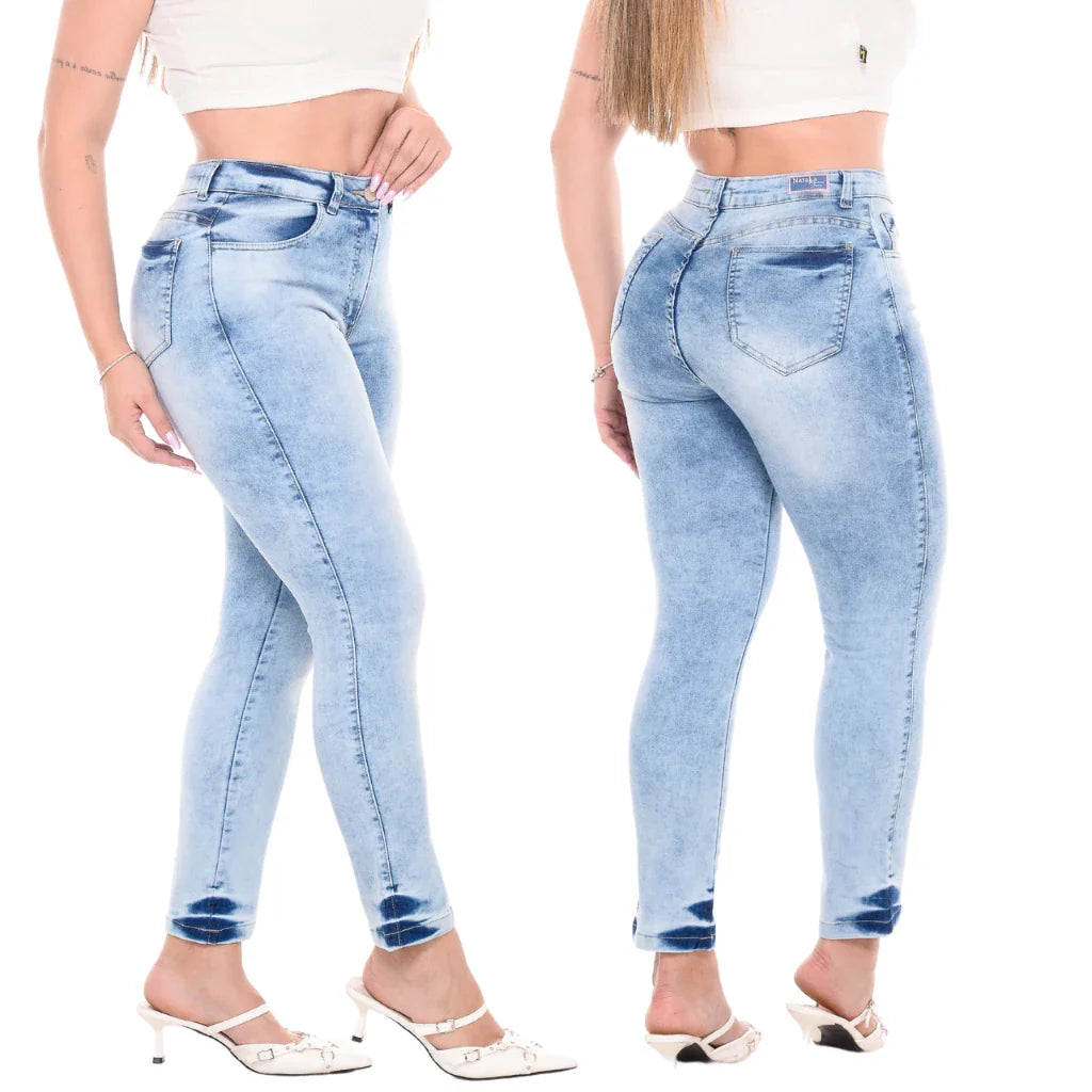 Kit 4 Calças Feminina Cintura Alta Skinny Jeans Com Lycra Levanta Bumbum