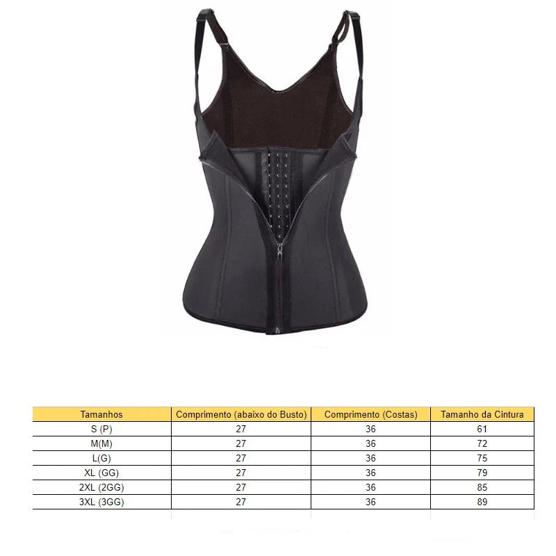 Cinta Modeladora Corpete De Cintura Para Treino Feminino Reduz Até 3 Medidas Afina Cintura