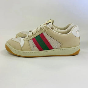 Tênis Gucci Screener Web Rosa e Verde Italiana