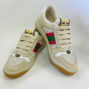 Tênis Gucci Screener Web Rosa e Verde Italiana