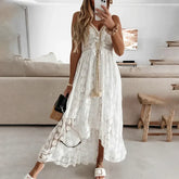 Vestido Midi Mullet Renda e Babados