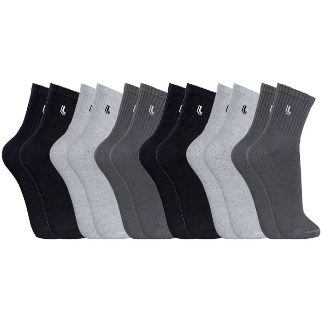 Kit com 6 Pares de Meias Cano Médio Algodão Lupo