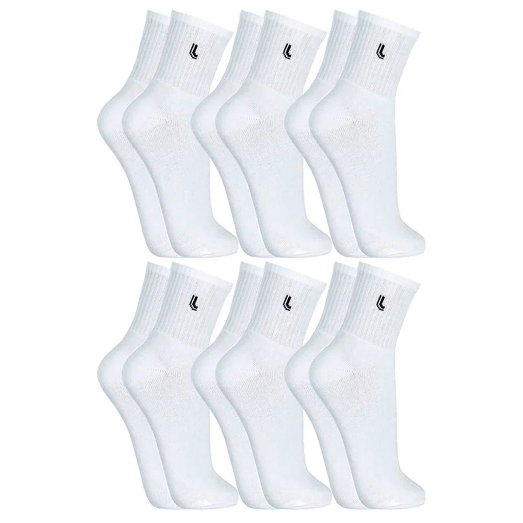 Kit com 6 Pares de Meias Cano Médio Algodão Lupo