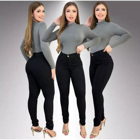 Kit 4 Calças Jeans Feminina Skinny Lycra Cintura Alta Modelo Empina Bumbum Lançamento Promoção