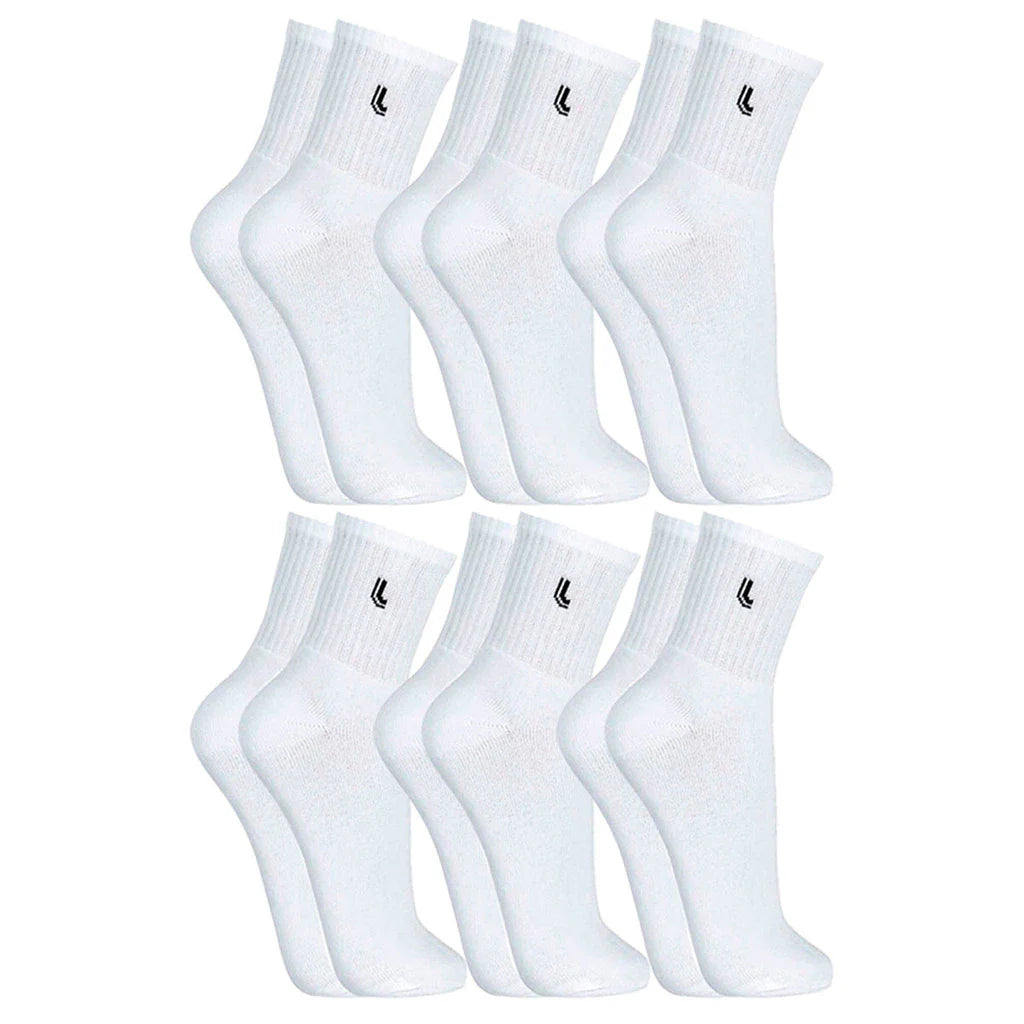 Kit com 6 Pares de Meias Cano Médio Algodão Lupo